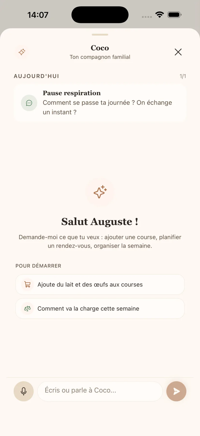 Conversation avec Coco, l'assistant IA de Mental Loadless