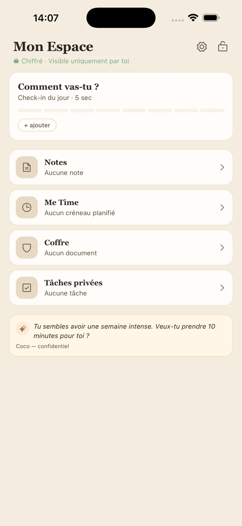 Espace privé sécurisé de Mental Loadless