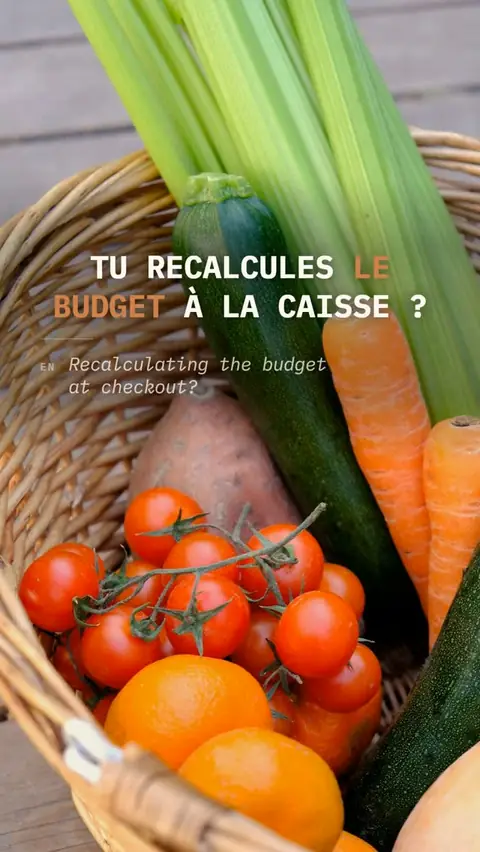 Reel Instagram : Tu es à la caisse. Tu regardes le panier.
