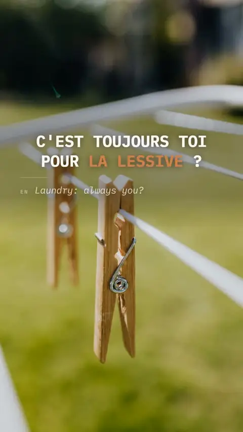 Reel Instagram : Le panier de linge est plein. Tu sais déjà qui va le vider.